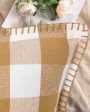 Beige Stitch Design Square Cotton Cushion Covers | Set Of 2 | 24 x 24 inches Online