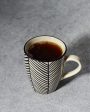 Black Stripes Coffee Ceramic Mugs | Set of 2 | 260 ml Online Sale