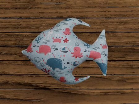 Fish Shaped Kids Cushion | 16 x 16 inches For Sale