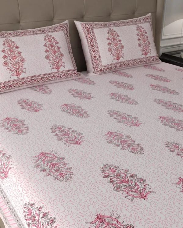 Delight Block Print Cotton Bedding Set | King Size | 90 x 106 inches Online Sale