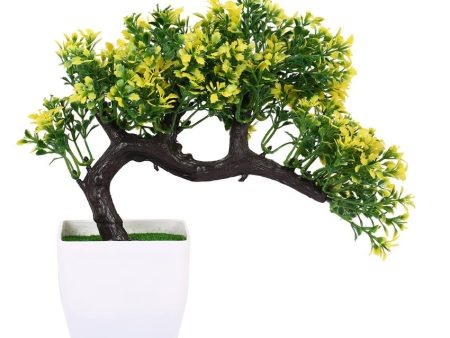 Yellow Artificial Bonsai Plant with Plastic Pot | 9 inches Cheap