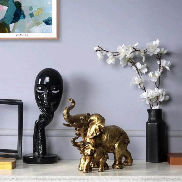 Rustic Mom And Baby Elephant Table Accent Fashion