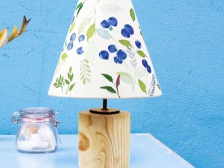 Berry Bunch Shaded Cotton Cone Shaped Table Lamp For Sale