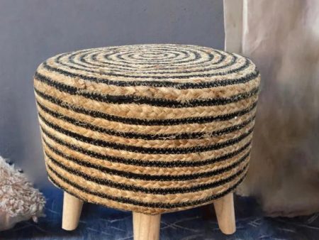 Spiral Design Jute  Stool For Discount