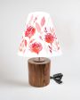 Red Roses Floral Shaded Cone Shaped Cotton Table Lamp | Red Sale