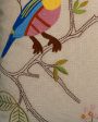 Birds on a Branch Embroidered Cotton Cushion Cover | 16 x 16 inches Sale