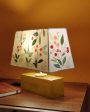 Rectangle Berries Shaded Cotton Table Lamp For Discount