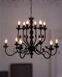 Black Italian 2 Tier Lights Steel Ceiling Chandelier Light | 33 x 24 inches Online Sale