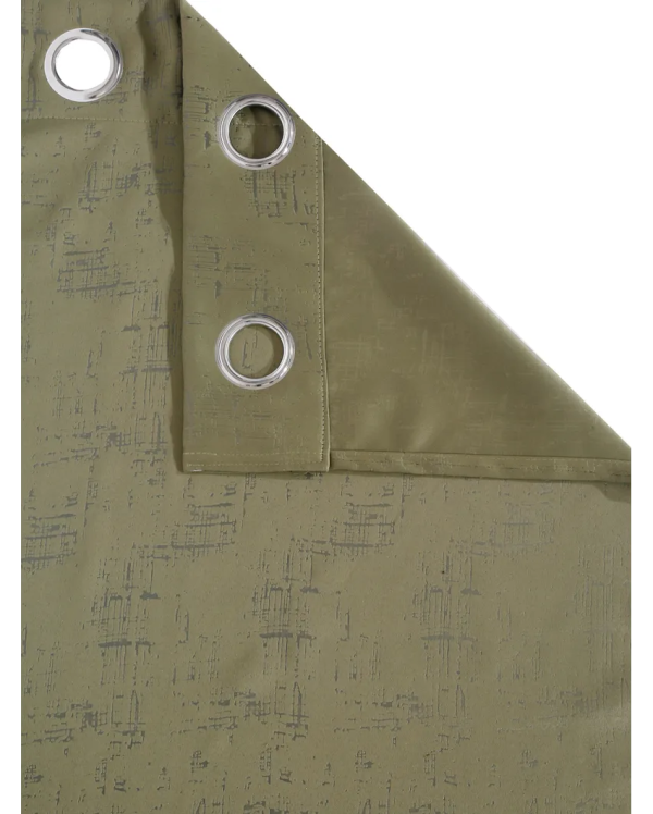 Olive Green Blackout Emboss Curtains | Set of 2 Discount