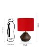 Red Cotton Table Lamp With Wood Natural Base | 7X12 Inches on Sale