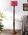 Mid Century Design Jute Shade Wooden Floor Lamp | 12 X 57 inches on Sale