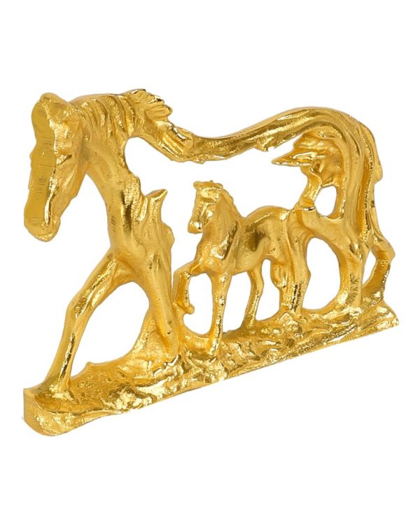 Horse Figure Aluminium Table Décor | Gold | 12 x 8 inches Fashion