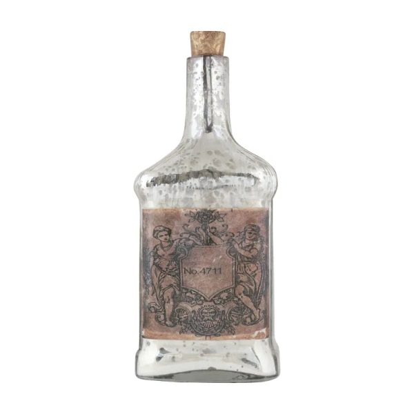 Antique Glass Legacy Square Decorative Bottle | 4 x 4 x 9 inches For Cheap