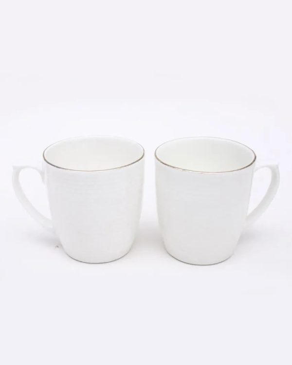 Embose Brik Gold Line Bone China Tea Cups | 175 ml | Set of 6 For Discount