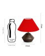 Red Cotton Table Lamp with Wood Natural Base | 10x12 inches Hot on Sale