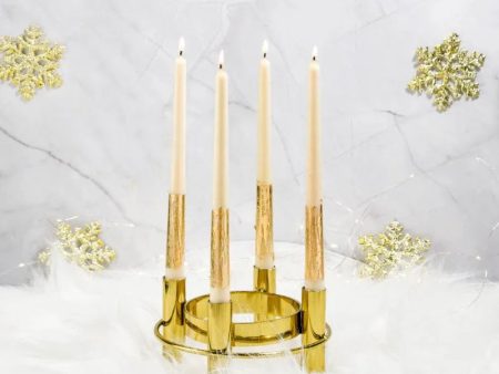 White Gold Guidance Taper Candles | Cinnamon Roll Scented | Set of 4 | 25.4 cm   10 inches Online