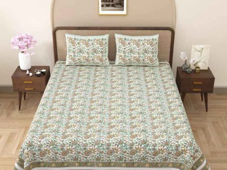 Timeless Block Printed Cotton Bedsheet Set | Double Bed | 108 X 90 inches Online Hot Sale