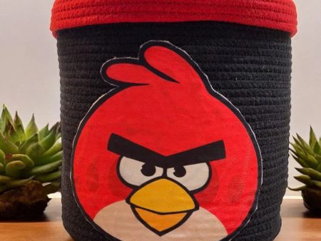 Angrybird Face Kids Cotton Basket with Lid | 10 × 10 Inches Online