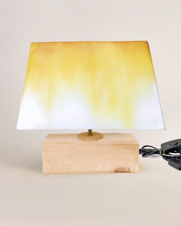 Rectangle Yellow Ombre Shaded Cotton Table Lamp | Yellow Online now