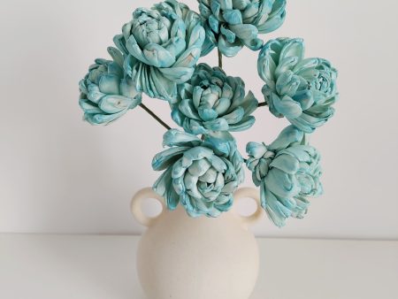 Blue Sholapith DIY Flower Blossom | 9 x 6 inches| Vase Not Included | 8 Flower Heads Online