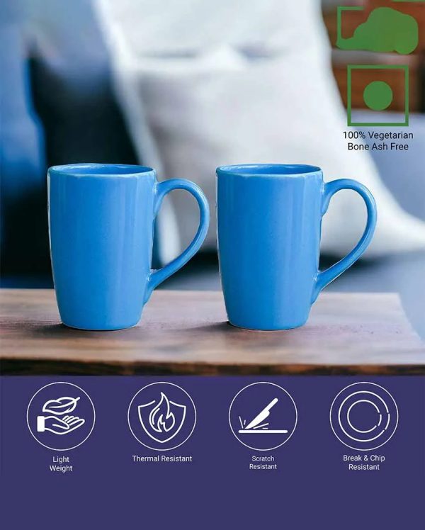 Blue Ceramic Coffee Mug | 360 ml For Discount