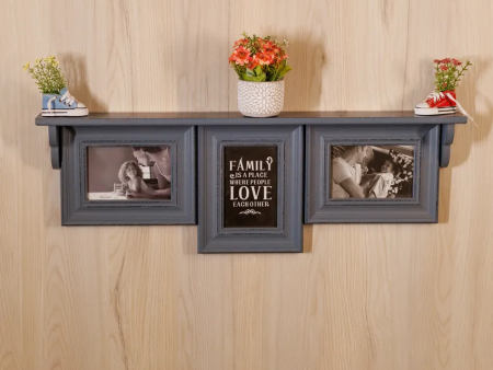 Wooden Shelf with Photo Frame | Set of 3 | 28 x 3 x 10 inches Fashion