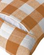 Big Checks Beige Cotton Square Cushion Covers | Set Of 4 | 18 x 18 inches , 20 x 20 inches on Sale