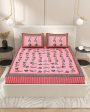 Antique Art Jaipuri Hand Printed Cotton Queen Size Bedsheet | Queen Size | 92 x 87 inches For Discount