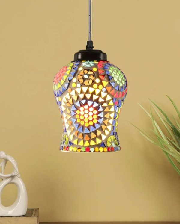 Artisan Style Mosaic Glass Hanging Lamp | 4.5 X 20 inches on Sale