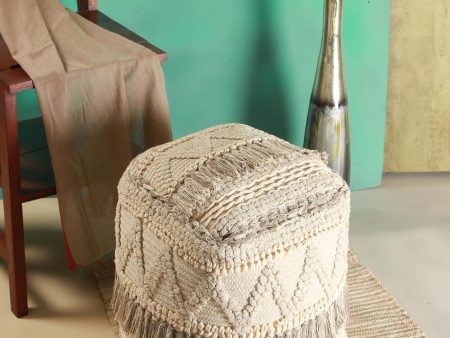 Premium Macrame Sqaure Ottomon Cotton Pouf | 18 x 17 inches Fashion