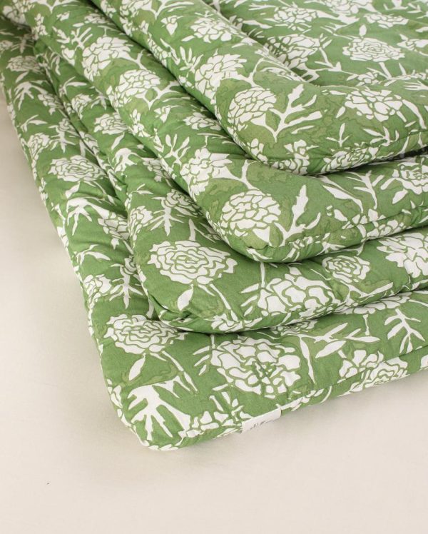 Green Genda Phool Cotton Comforter | Double Size | 90 x 108 inches Online Sale