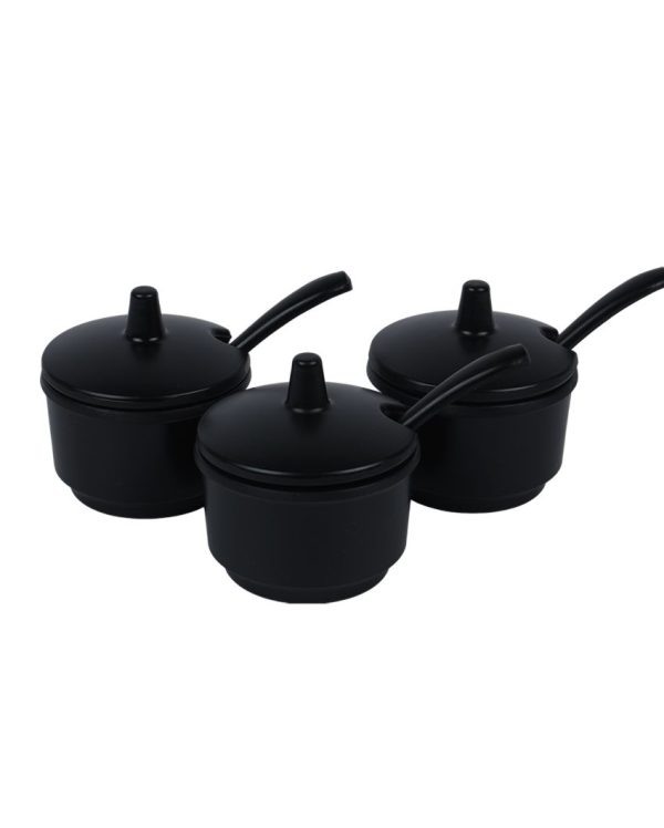 Black Melamine Jar With Spoon And Tray Set  | Set of 7 Hot on Sale