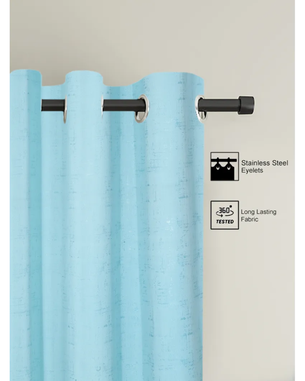 Sky Blue Blackout Emboss Curtains | Set of 2 Online Hot Sale