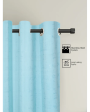 Sky Blue Blackout Emboss Curtains | Set of 2 Online Hot Sale