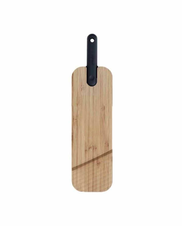 Black Integrated Bamboo Wood Salami Knife | 4 x 17 inches Supply