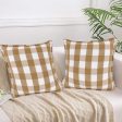 Beige Blanket Stitch Square Cotton Cushion Covers | Set of 2 on Sale