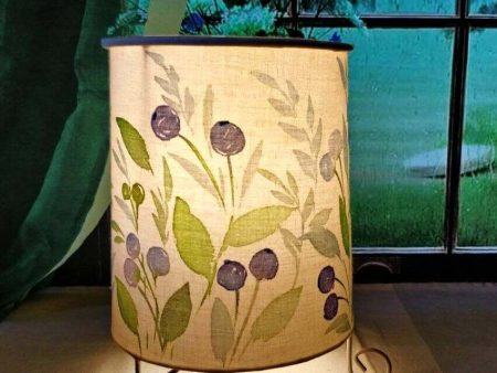 Cylinder Olives Shaded With Lid Cotton Table Lamp Cheap