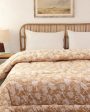 Beige Genda Phool Cotton Comforter | Double Size | 90 x 108 inches For Cheap