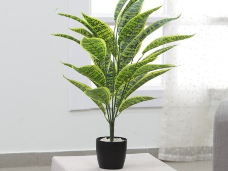 Artificial Iceton Snake Plant | 26 Leaves | 2.3 feet |Pot Not Included Sale