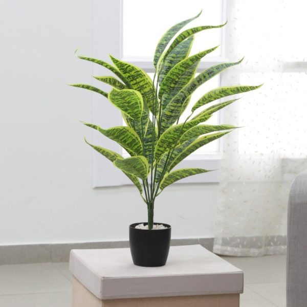 Artificial Iceton Snake Plant | 26 Leaves | 2.3 feet |Pot Not Included Sale