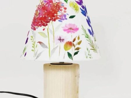 Delightful Floral Magic Shaded Cotton Cone Table Lamp Discount