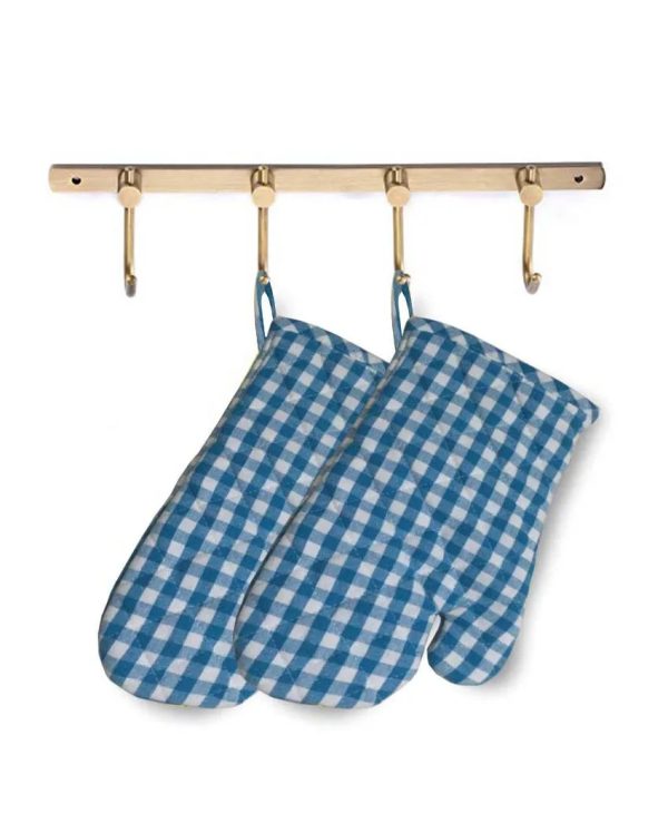 Trendy Checks Cotton Oven Mitten | 7 x 13 inches For Sale