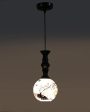 Black 3D Glass Hanging In Golden Finish Ceiling Lamp Cheap