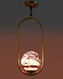 Doom Single 3D Glass Hanging In Golden Finish Ceiling Lamp Fashion