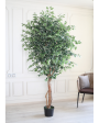 Tall Fiscus Artificial Plant With Black Plastic Pot | 7 Feet Sale