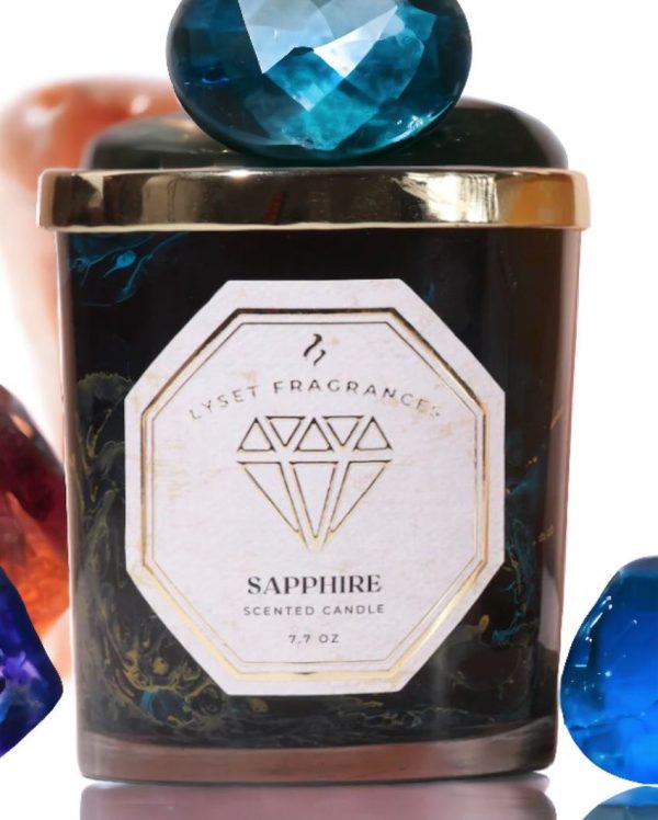 Sapphire Glass Jar Scented Candle | 7.6 x 10.2 cm   3 x 4 inches For Sale