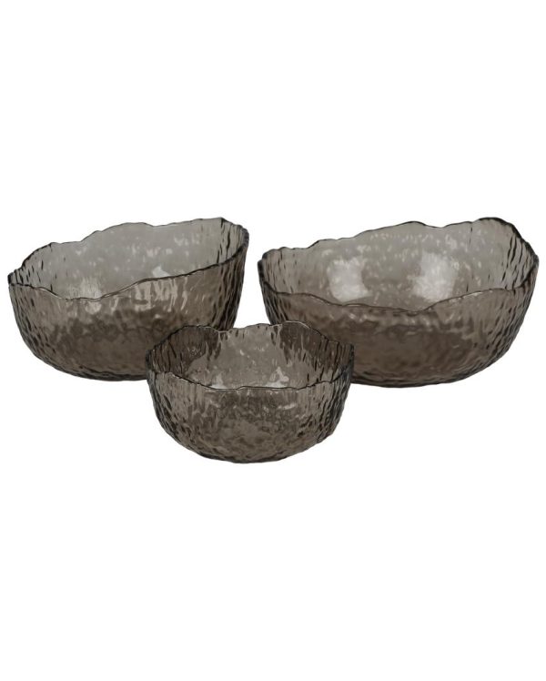 Black Glass Serving Bowls | Set of 3 Online