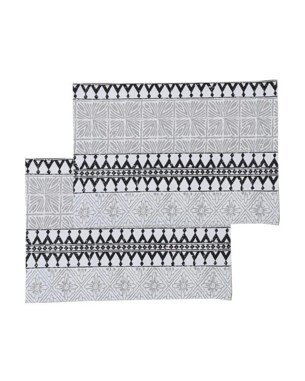 Black Alankaar Cotton Placemats | Set Of 2 Hot on Sale