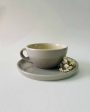 Latte Simple Design Ceramic Tea Cup & Saucer For Sale