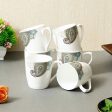 Bone China Handmade Painted Peacock Design Tea Coffee Cups | Set of 6 | 160 ML Supply